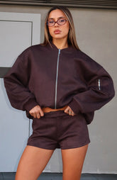 Chaqueta de ante Confidence Level color chocolate