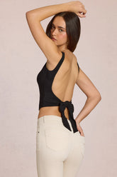 Modal Tie-Back Top in Black