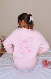 Suéter extragrande "Love You Forever" - Rosado