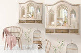 Distressed Mirror Wall Shelf