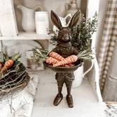 Bronze Royal Rabbit Statue with Dish