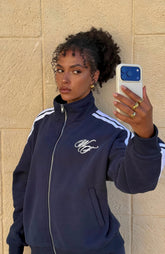 Chaqueta extragrande con cremallera Odessa Studio 17 azul marino