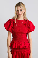 becca multi-way blouse - cherry