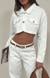 Chaqueta vaquera Love You Again color blanco crudo