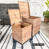 Reclaimed Wood Bee Box Trunks, Set of Two