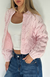 Cárdigan de punto Cutie Pie rosa bebé
