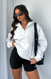Suéter con cremallera frontal Doing It For You jaspeado gris