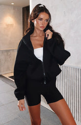 Jersey con cremallera frontal Don't Look Now, negro