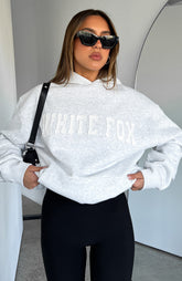Sudadera con Capucha Oversized Shout It Out Gris Jaspeado