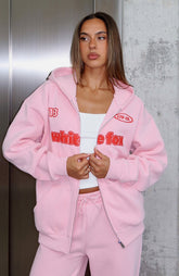 Sudadera con capucha y cremallera frontal Ready To Go rosa