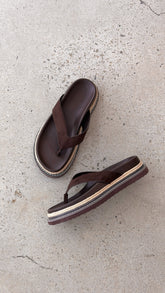 Arley Slide - Cocoa Faux Suede