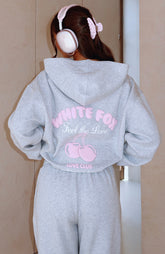 Sudadera extragrande "Love Me Tender" en gris oscuro jaspeado