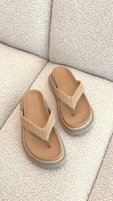 Arlette Slide - Natural Raffia