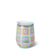 Swig Granny Squares Stemless Wine 12oz