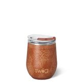 Swig Saddle Stitch Cognac Stemless Wine 12oz