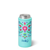 Swig Flora Azul Skinny Can Cooler 12oz