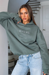 Sudadera con capucha oversize Stay Lifted verde oscuro