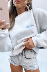 Suéter holgado Steal Your Heart Gris Jaspeado