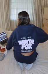 Sudadera extragrande "With Love Always" azul marino