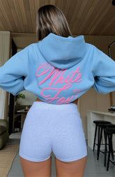 Sudadera con Capucha Extragrande "With Love & Kisses" Azul Bebé