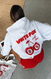 Sudadera con Capucha Oversize "With Love In The Moment" Gris Jaspeado