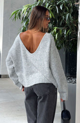Suéter de punto Soft Love en gris jaspeado