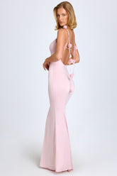 Slinky Jersey Floral-Appliqu¨¦?Gown in Blush