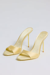 Sandalia Mule de Tacón en Amarillo Mantequilla