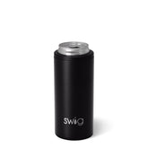 Swig Black Skinny Can Cooler 12oz
