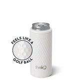 Swig White Golf Ball Skinny Can Cooler 12oz