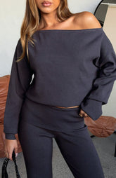 Jersey de punto «Can't Find The Words» gris oscuro