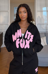 Club 14 Sudadera con Capucha con Cremallera Delantera Allie Boxy Negra