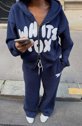 Sudadera con capucha y cremallera delantera Club 14 Allie Boxy Navy