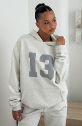 Sudadera extragrande "Es tu oportunidad" gris jaspeado