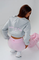 Sudadera corta con cremallera Love For The Game gris oscuro jaspeado
