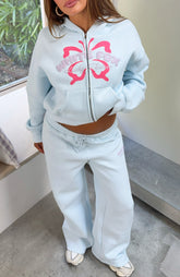 Lucky Thirteen Audrina Sudadera con Capucha Boxy y Cremallera Frontal Azul