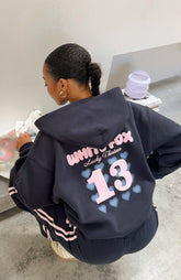 Sudadera con capucha y cremallera Lucky Thirteen Charise azul marino