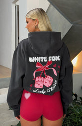 Sudadera con capucha oversize Lucky Thirteen Cheyenne de carbón vegetal