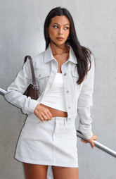 Chaqueta vaquera de rayas Mariah gris/blanco