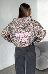 Sudadera Offstage extragrande estampada con leopardo oscuro