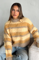 Suéter de punto Soft Embrace con rayas en panal