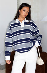Suéter de punto Soft Rewind con rayas Navy Drift