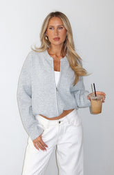 Chaqueta de Punto "Lazo Indisoluble" Gris Jaspeado