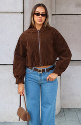 Chaqueta de ante sintético What Did I Miss Color Chocolate