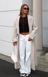 Abrigo Oversized de Invierno Tonalidad Avena