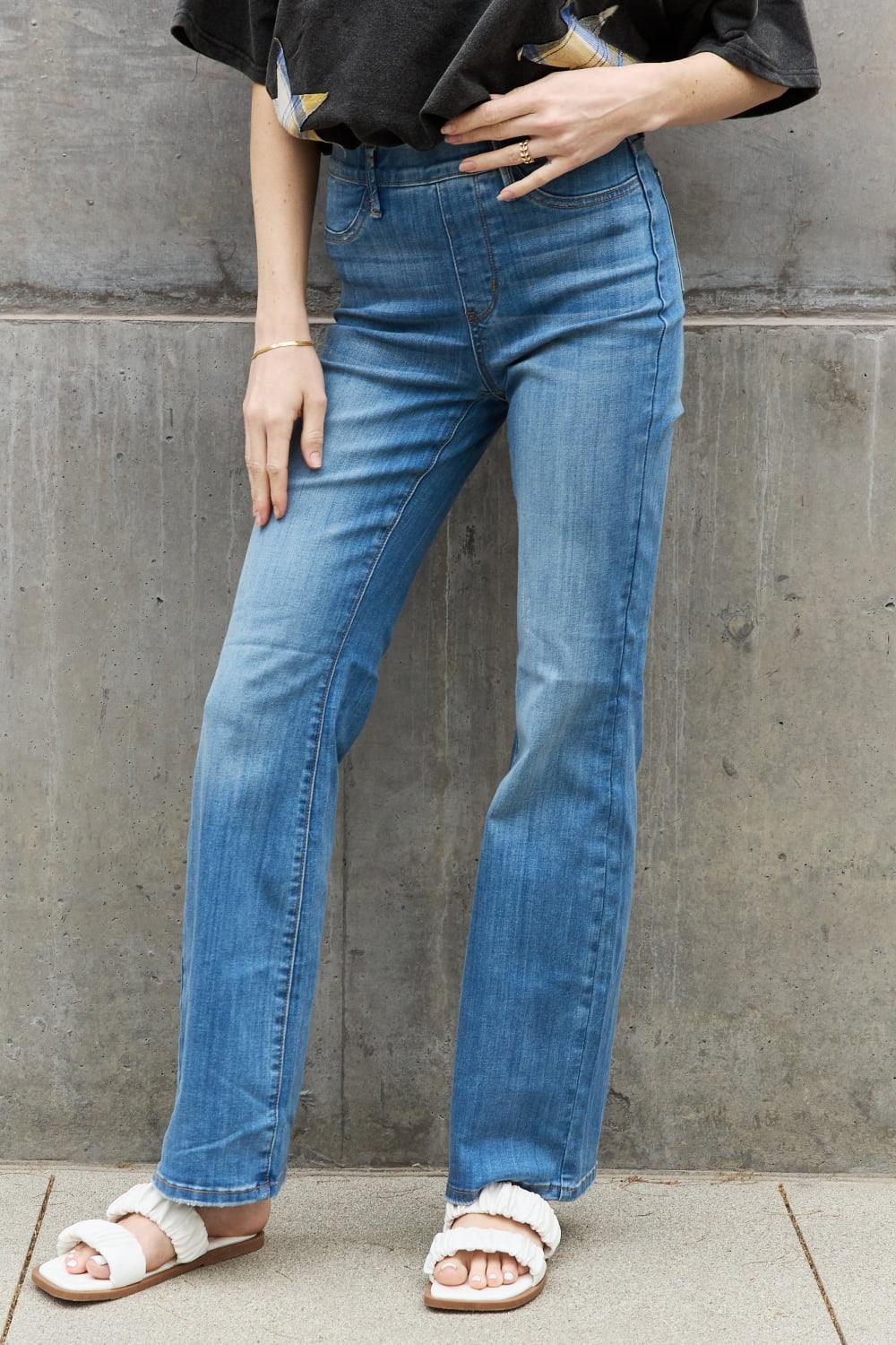 Judy Blue Lolita High Waist Pull On Slim Bootcut Jeans