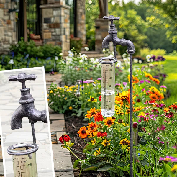 Vintage-Inspired Yard Stake Rain Gauge, Set of Two