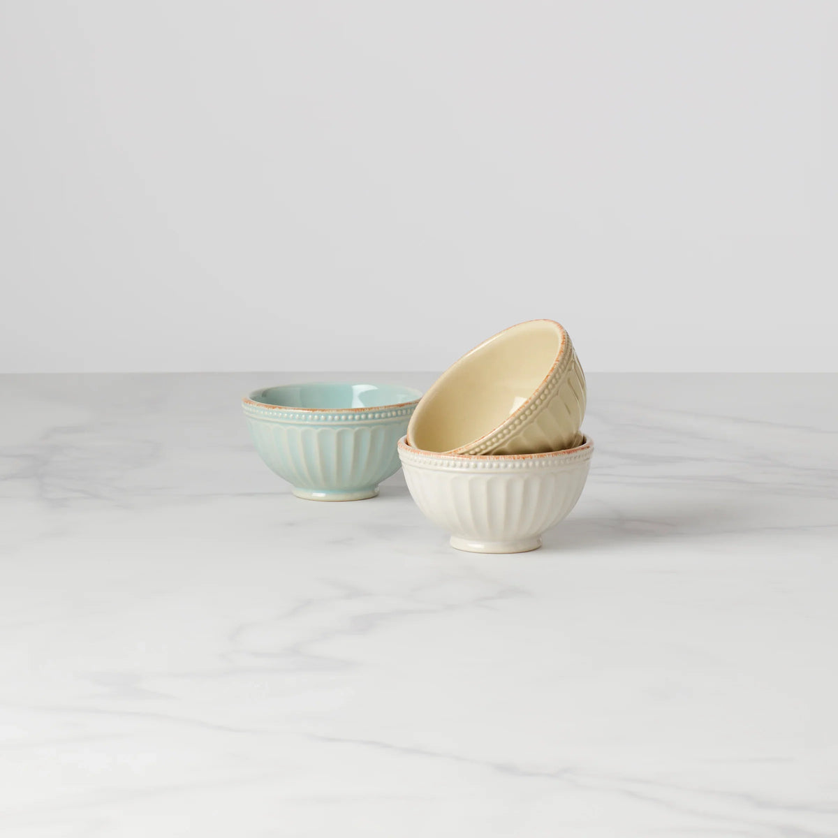 French Perle Groove? 3pc Mini Bowl Set