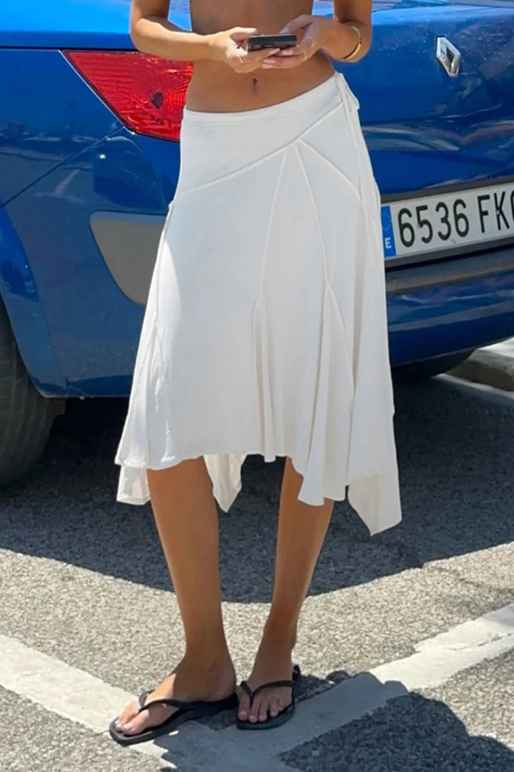 Cheyenne | Women's Asymmetrical Handkerchief Hem Midi Skirt