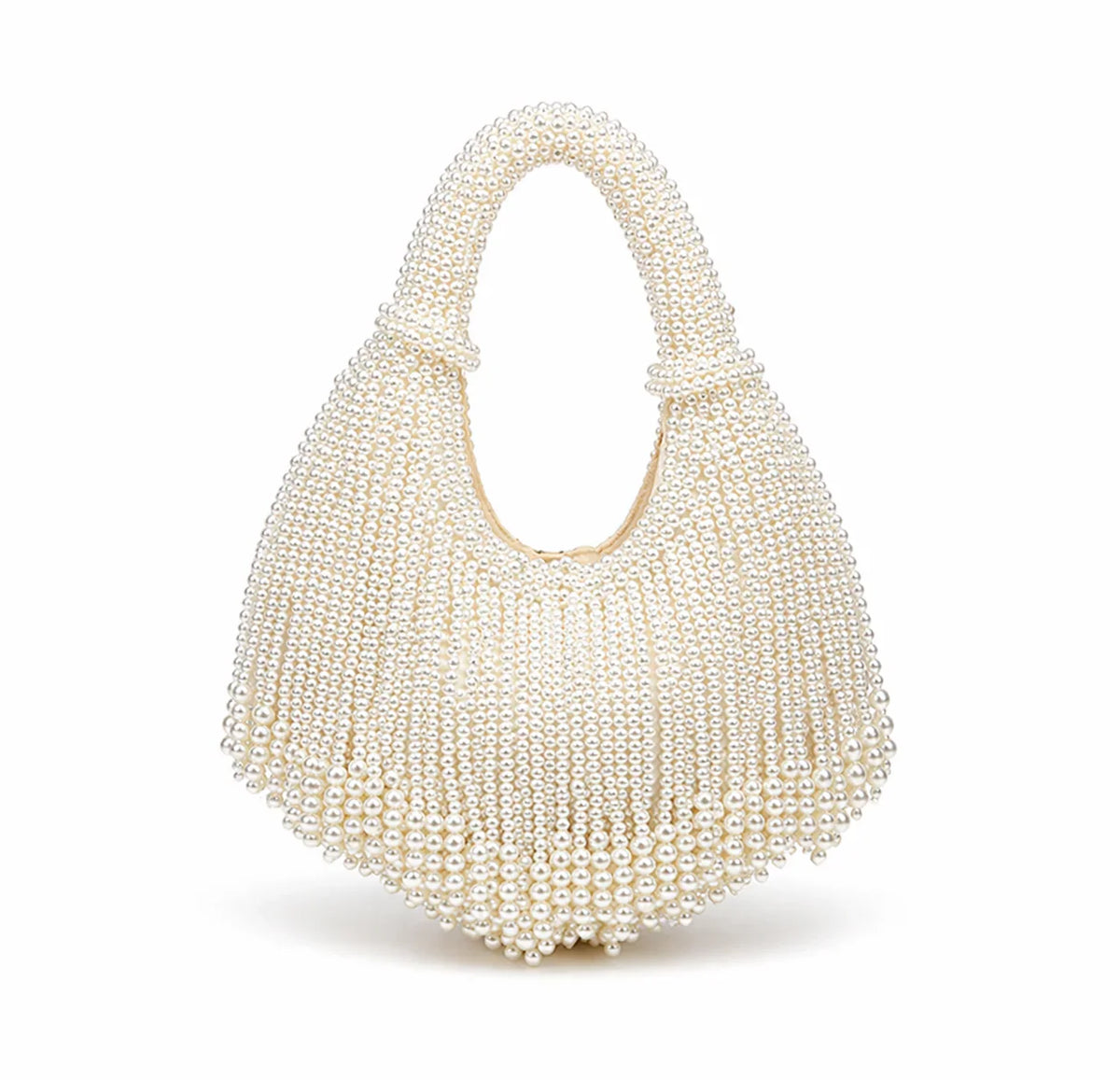 Ellie | Women's Pearl Beaded Fringe Shoulder Hand Party Bag